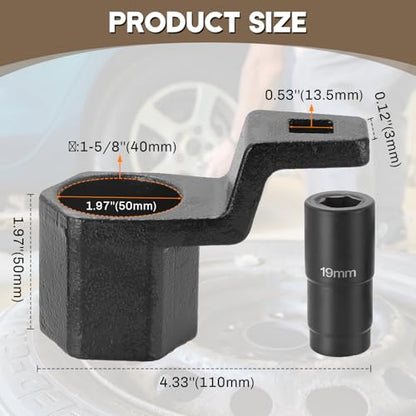 Crankshaft Pulley Removal Tool for Honda and Acura Engines | 19mm Harmonic Balancer Socket & 50mm Crankshaft Pulley Wrench Holder Removal Tool Kit