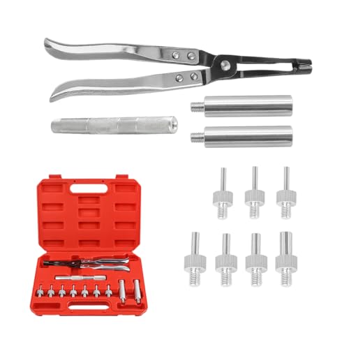 11PCS Car Valve Stem Seal Remover and Installer Tool Kit, Vehicle Valve Stem Seal Disassembly Plier with Drive Handle Socket Adapter, Auto Repair Maintenance Tool, Fit Most Engines