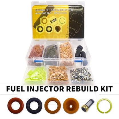 HiSport Fuel Injector Rebuild Service Repair Kits O-rings 200set/box | Micro Basket Filters Pintle Caps Spacers + Removal Tool