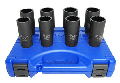 Astro Pneumatic Tool 78868 12-Point Axle Nut Socket Set (8 Piece) - size: 12-Point