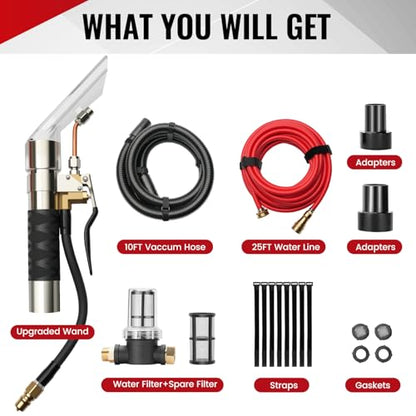 Extractor Attachment Kit for Shop Vac, Extractor Kit with Wand Hose Adapter Fit Carpet Sofa Car Cleaning for Home and Auto