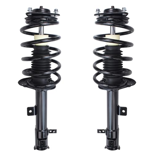 Detroit Axle - Front Steering Knuckles and Wheel Hub Bearings Struts w/Coil Spring Rear Shock Absorbers Replacement for Rear Drum 2007-2012 Dodge Caliber - size: 6AQU47791/ strut shock sway kit