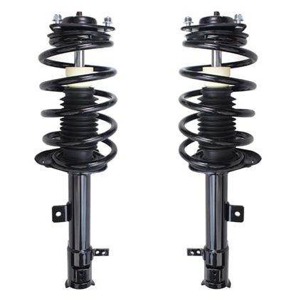 Detroit Axle - Front Steering Knuckles and Wheel Hub Bearings Struts w/Coil Spring Replacement for 2007-2012 Rear Drum Dodge Caliber - size: 4QU47790/ Big strut kit