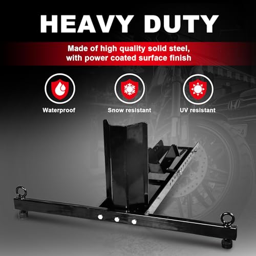 Jack Boss Motorcycle Wheel Chock, Motorcycle Stand Up to 1800LBs, Wide Range 3 Inch to 5 Inch Support Adjustable Front Tire Stand Chocks for Trailer and Truck, Suitable for Most Motorcycles