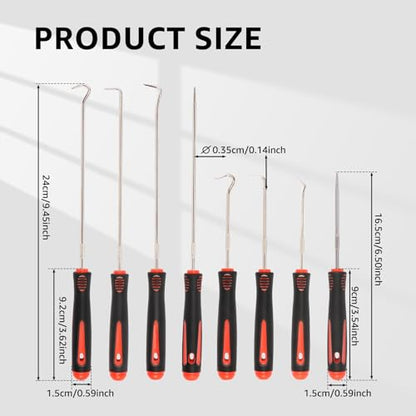 16Pcs Pick and Hook Set, Precision Oil Seal Pick Tool, Easy Removal Automotive Oil Seal Hook, Long Short Reach Seal Puller for Car Lock Keys Remove Hoses and Gaskets