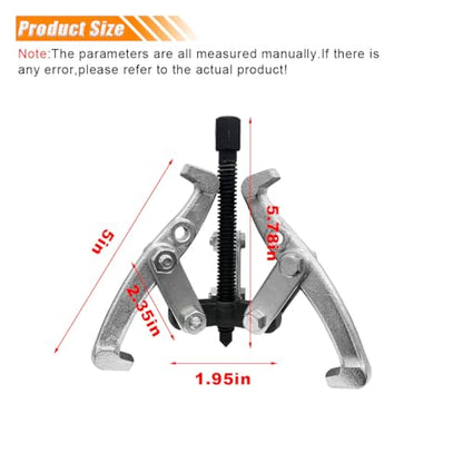 LAINLOY 3-Jaw Gear Bearing Puller, 4" Gear Pulley Puller Removal Tool, Heavy Duty Gear Puller for Slide Gears, Pulley, and Flywheel (4 Inch) - size: 4-Inch