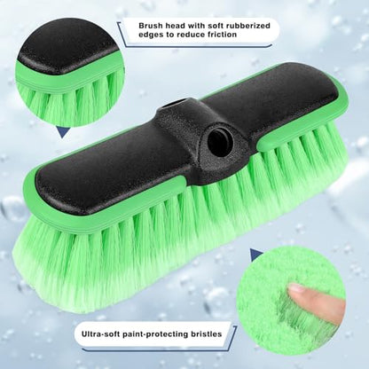 10“ Car Wash Brush Head, Scrub Brush Attachment for Extension Pole, Outdoor Cleaning Tool for Window, Wall, Floor, Deck, Patio - size: 1 Pack