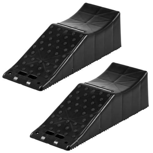 2 Pack 20000lbs Tandem Wheel Ramp, Concave Portable Ramp, Heavy Duty Tire Changing aid on Tandem Dual Axle Trailer, 5.5in Tire Lift Trailer Wheel Jack RV Flat Tire Ramp (2)