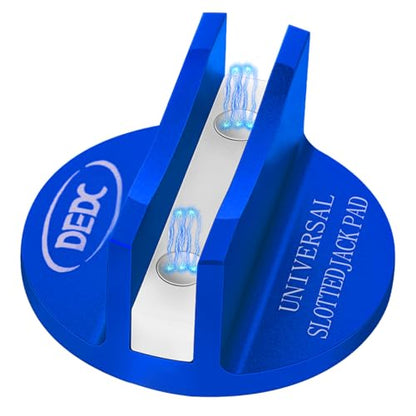 DEDC Universal Aluminum Grooved Magnetic Jack Pad Blue 1 Pc, Jacking Puck Pinch Weld Frame Rail Adapter, Jack Accessories for Mechanics - color: Blue 1 Pc