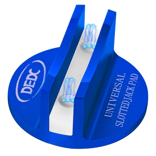 DEDC Universal Aluminum Grooved Magnetic Jack Pad Blue 1 Pc, Jacking Puck Pinch Weld Frame Rail Adapter, Jack Accessories for Mechanics - color: Blue 1 Pc