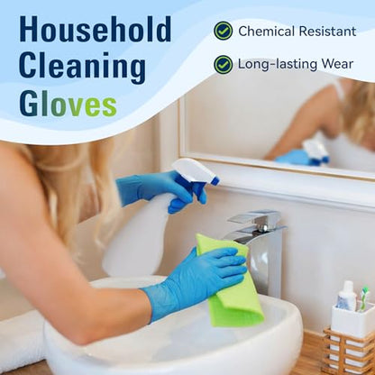 SWIFTLITE Nitrile Gloves, Food Safe Disposable Gloves Latex Free, Blue Rubber Gloves Powder Free for Cooking and Cleaning - size: Small