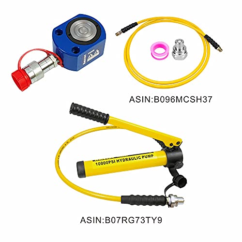 AMZCNC 5T Hydraulic Ram Cylinder Low Profile Hydraulic Cylinder Jack Single Section Mini Jack Ram 7mm Stroke - size: 5T