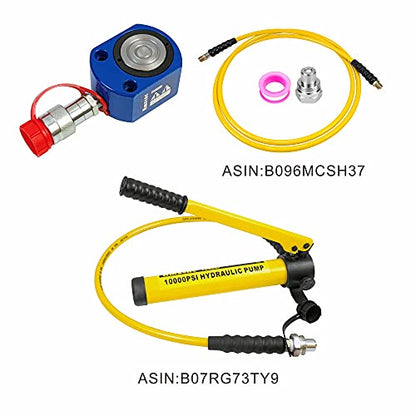 AMZCNC 5T Hydraulic Ram Cylinder Low Profile Hydraulic Cylinder Jack Single Section Mini Jack Ram 7mm Stroke - size: 5T