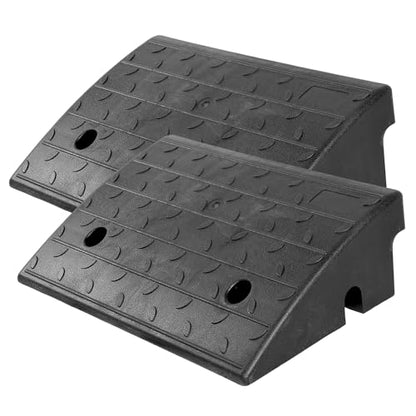 Vlinow Rubber Curb Ramp, 4/5/6/7" Rise Height 2 Pack, Heavy-Duty 33069 lbs Capacity Threshold Ramps, Auto Curb Ramps, Vehicle Ramps, Driveway Curb Ramps for Cars, Wheelchairs, Bikes, Motorcycles - size: 5 inch (2 Pack)