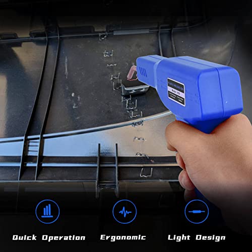 Plastic Welder Kit, 1200PCS Staples, Hot Stapler for Bumper Repair | 1200PCS Mixed Staples, Rust-Proof Stainless Steel, Portable Toolbox, Built-in LED, Ergonomic Grip, 5-Year Warranty, DIYers - color: Blue