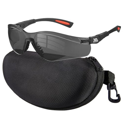 xaegistac Shooting Glasses Anti Fog -Shooting Range Eye Protection | Adjustable Safety Glasses with Z87.1 Certificated Impact Reistance - color: Black Orange Frame Gray Lens
