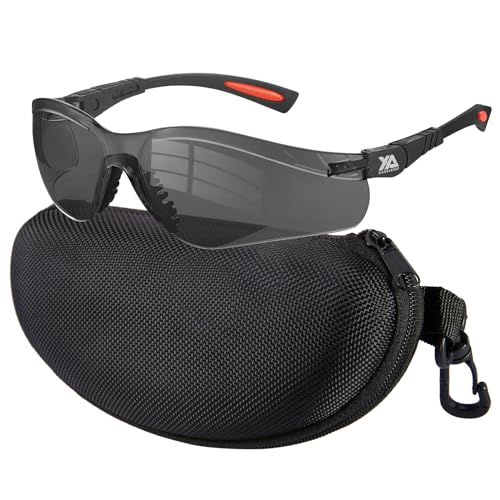 xaegistac Shooting Glasses Anti Fog -Shooting Range Eye Protection | Adjustable Safety Glasses with Z87.1 Certificated Impact Reistance - color: Black Orange Frame Gray Lens
