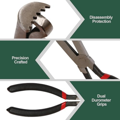 Electrical Disconnect Pliers, Spark Plug Disassembly Pliers for Remove Locking Push Tab Style Electrical Connectors Air Flow Sensors Fuel Injectors - size: Curved Nose