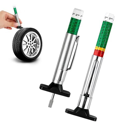 2 Pack Smart Color Coded Tire Tread Depth Gauge, Accurate Tire Tread Tool Measuring in 32nds for Cars, Trucks, Motorcycles and SUVs