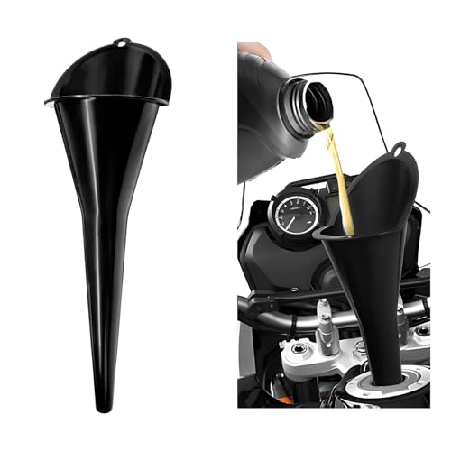 Long-Neck Oil Funnel for Automotive – Multi-Function Plastic Funnel for Oil, Gas & Lubricants – Universal Car Accessory (Black (1-Pack)) - color: Black (1-Pack)