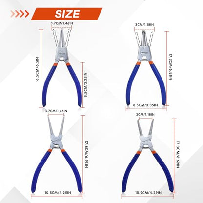 4pc Snap Ring Pliers Set - color: 4pcs Set