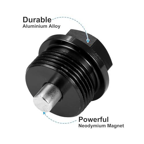 X AUTOHAUX 2 Set M24x1.5 Oil Drain Plug Magnetic Aluminum Alloy Sump Drain Nut Oil Drain Bolt with 2 Washer for Car Motorcycle Black - size: M24x1.5