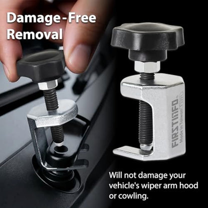 FIRSTINFO Taiwan Heavy Duty Windshield Wiper Arm Puller Remover Tool | Lightweight • Windscreen Wiper Arm Removal • Heat-treated alloy steel • Chrome-plated finish