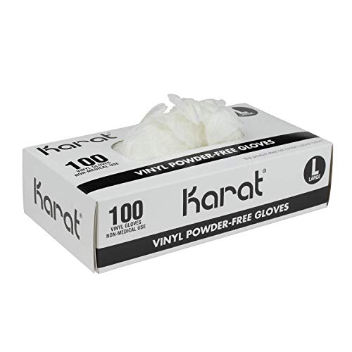 Karat FP-GV1006 Vinyl Powder-Free Gloves (Clear) - Small (Case of 1000) - color: Clear, size: Small