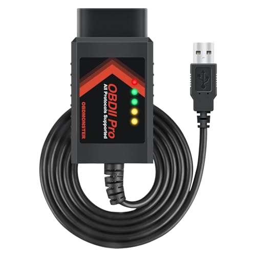 ELM327 OBD2 Adapter Compatible with F150 F250 and More, for MS/HS CAN Automatically Switch, OBDII Diagnostic Scanner via USB for Windows only - color: OBD2 Adapter