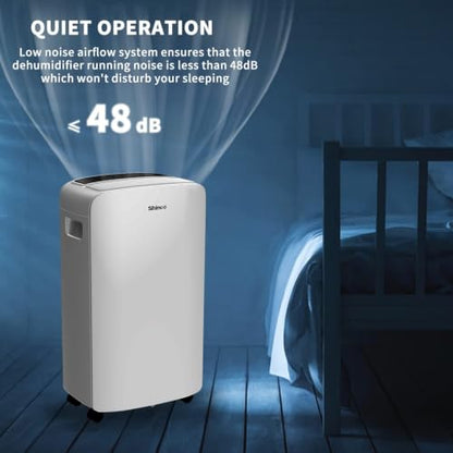 Shinco 40 Pints Dehumidifier for Home and Basements, 2000 Sq.Ft Dehumidifiers with Drain Hose, Auto or Manual Drainage, Auto Defrost, Quietly Remove Moisture, Intelligent Humidity Control, 24HR Timer - color: 2,000 Sq.Ft.