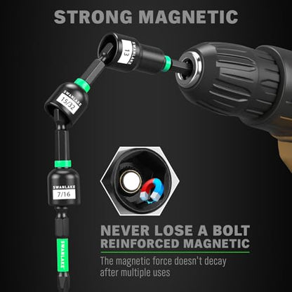 74-Piece Magnetic Nut Driver Set for Impact Drill Metric & SAE, Impact Socket Adapter, Power Bits with Magnetic Holder, Wing Nut Driver, Universal Socket, 1/4'' Quick-change Bit Extension - style: Multi-Use Kit