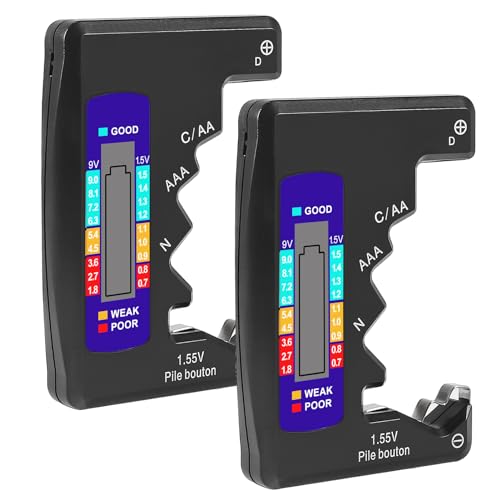 UMLIFE 2PACK BT-886 Battery Tester Checker BatteryTester for Battery C D 9V AA AAA 1.5V -Black - color: 2PCS BT-886 black