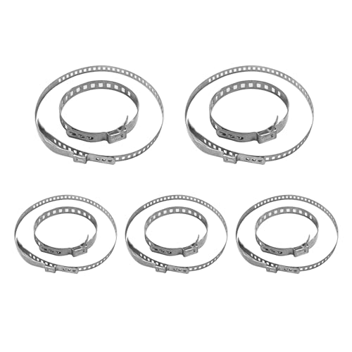 Dickno 10 PCS CV Boot Clamps Kit, 5PCS Small and 5PCS Large Stainless Steel Adjustable Drive Shaft Axle Boot Clamp Kit, Car Accessory Universal CV Boot Clamps Tool for Most Cars