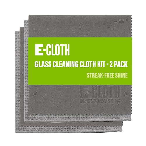 E-Cloth Microfiber Window Cleaning Cloth Kit - Glass Cleaning Cloth for Windows, Mirrors, Cars, Lenses, Eyeglasses, & More, Streak Free Clean, Machine Washable Reusable Towel - Gray (2 Kits) - color: Gray, size: 2 Kits