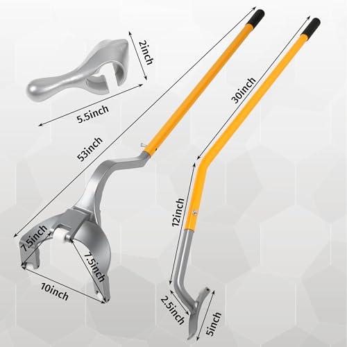 Tire Hammer Bead Breaker & Mount Demount Tool Set for 22.5-24.5 Semi Truck Bus Tires, Manual Tubeless Tire Changing Kit w/ Duck-Billed Wedge, 3-Piece Lever, Bead Keeper - Heavy Duty for Car Repair