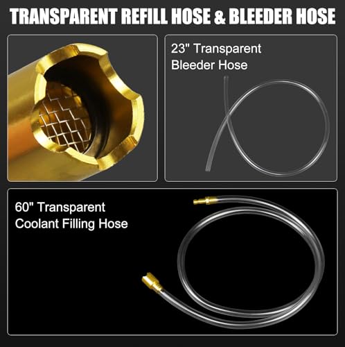 JIFETOR Cooling System Vacuum Purge Radiator Coolant Refill Tool Kit, Universal Automotive Water Tank Pneumatic Vacuum Antifreeze Change Filler Set, with Adapter Case Hose for Car Van SUV Truck - color: Black Case