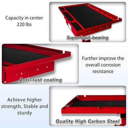 Mobile Tool Cart and Workbench, Adjustable Work Table with Wheels, Mechanic Rolling Heavy Duty Tool Tray Table for Garage Repair Shops