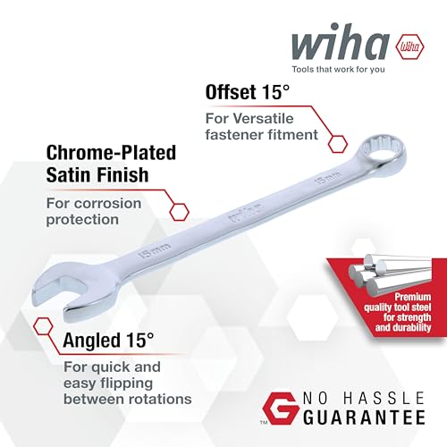 Wiha 30492 31-Piece Combination Wrench Set, SAE and Metric | 12-Point Box and Open Ends, Full Drawer Tray