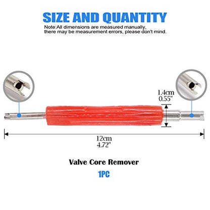 Glarks 41Pcs Schrader Car A/C Valve Core Kit - R12 R134a - Aluminium & Brass & Plastic - Blue Remover Tool - 7.6cm - style: Car Air Conditioner Valve