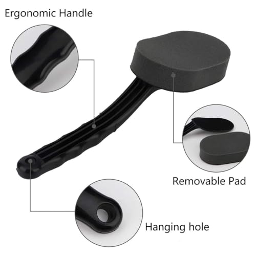 MERRYHAPY Tire Shine Applicator Pad with Replaceable Handle Tire Sponge Brush for Car Wheel Cleaning Detailing Brush Dressing and Waxing 1pcs Set