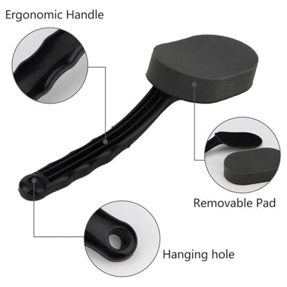 Tire Shine Applicator Pad and Wheel Brush with Replaceable Handle, Car Detailing Sponge Tool for Tire Dressing and Wheel Cleaning, 1pcs Set for Automotive Maintenance