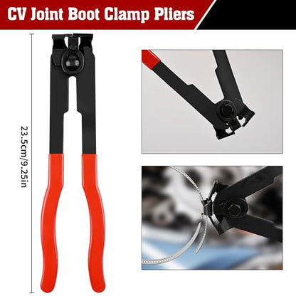 TOOLEAGUE 5Pcs Joint CV Boot Clamp Tool Pliers Set | Hose Clamp and Clic-R Type Pliers,Auto Trim Removal Tool with Storage Bag for Car ATV UTV