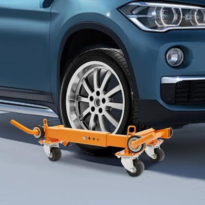1T Hydraulic Car Wheel Dolly, Galvanized Heavy Duty Car Dolly Jack with Wheel for Vehicle Positioning & Jacking, Vehicle Positioning Jack for Moving Cars Trucks Trailers Motorcycles（Yellow）