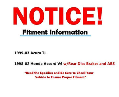 Detroit Axle - Pair Rear Wheel Bearing and Hubs Assembly for 1999-2003 Acura TL, 1998-2002 Honda Accord [V6 Models only - Rear DISC], 5 Lug w/ABS - style: 512179 x2/Pair