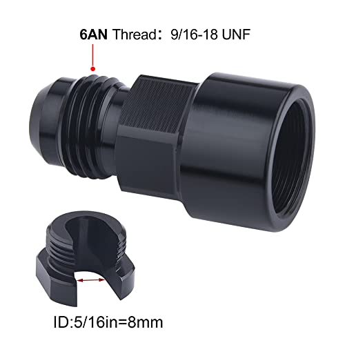 EVIL ENERGY 6AN Male to 5/16" Quick-Disconnect Female EFI Fuel Rail Fitting Aluminum 2PCS - size: 6AN to 5/16