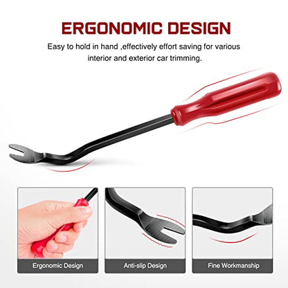 Nilight 5PCS Auto Trim Removal Tool Set for Car Audio Dash Panel Window Molding Fastener Remover Tool Kit - color: Red, size: 5Pcs