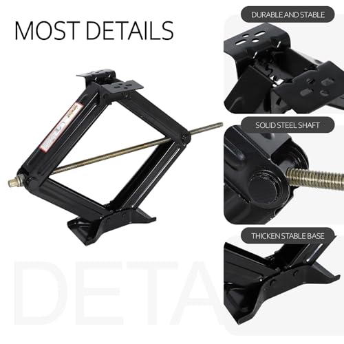 5000 lb Lift 24" RV Stabilizing Scissor Jack, Scissor Lifting Jacks w/Handle for Pop-Up Camper and Travel Trailer -Pack of 2 | for Pop-Up Camper and Travel Trailer -Pack of 2