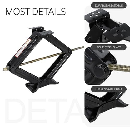 5000 lb Lift 24" RV Stabilizing Scissor Jack, Scissor Lifting Jacks w/Handle for Pop-Up Camper and Travel Trailer -Pack of 2 | for Pop-Up Camper and Travel Trailer -Pack of 2