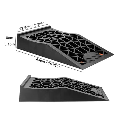 2 Pack Black Car Ramps, Low Profile Car Service Ramp for Vehicle Maintenance, Heavy Duty Ramps for Oil Changes, Trucks & Cars