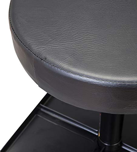 Torin ATR6350B Rolling Pneumatic Creeper Garage/Shop Seat: Padded Adjustable Mechanic Stool with Tool Tray Storage, Black - style: Pneumatic Seat